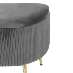 Banqueta cinza SOLARO com cofre de arrumação