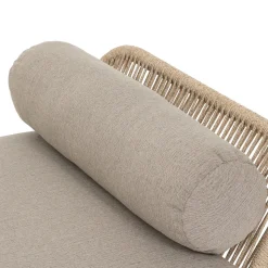 Banqueta DEONA taupe em madeira acácia