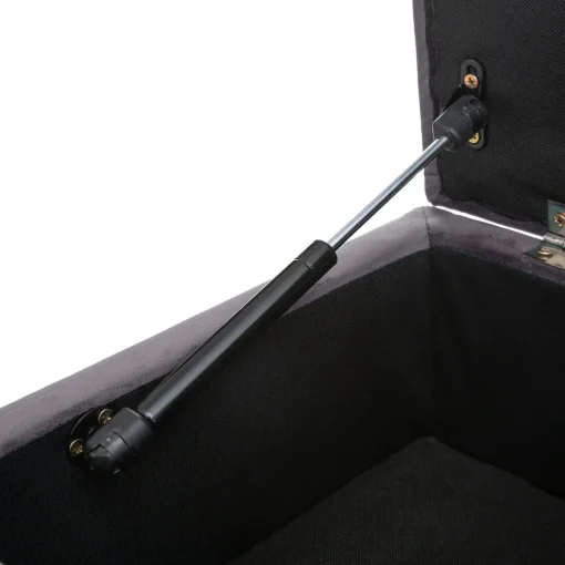 Banqueta dupla com arrumação ELIA cinza em veludo 40x24x104cm