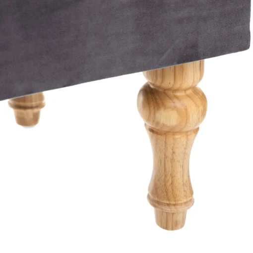 Banqueta dupla com arrumação ELIA cinza em veludo 40x24x104cm