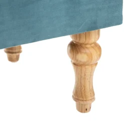 Banqueta dupla com arrumação ELIA azul em veludo 40x24x104cm
