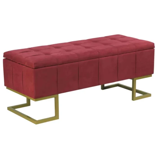 Banqueta dupla LUCE bordeaux em veludo
