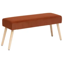 Banqueta dupla SALOME laranja em veludo