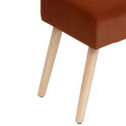 Banqueta dupla SALOME laranja em veludo