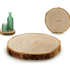 Base decorativa redonda em madeira 21cm