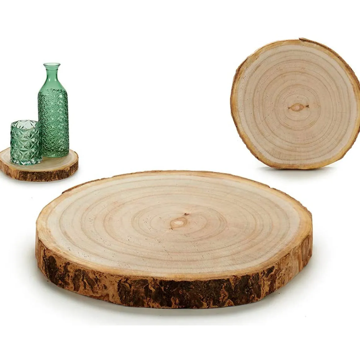 Base decorativa redonda em madeira 21cm