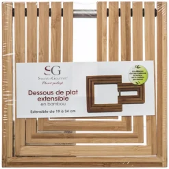 Base para quentes extensível em bambu