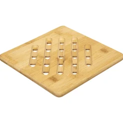 Base para quentes quadrada em bambu 20x20cm