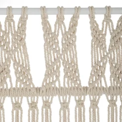 Biombo ete INDIEN branco em macramé