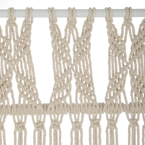 Biombo ete INDIEN branco em macramé