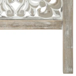 Biombo ETNIK branco com 3 painéis em madeira 169cm