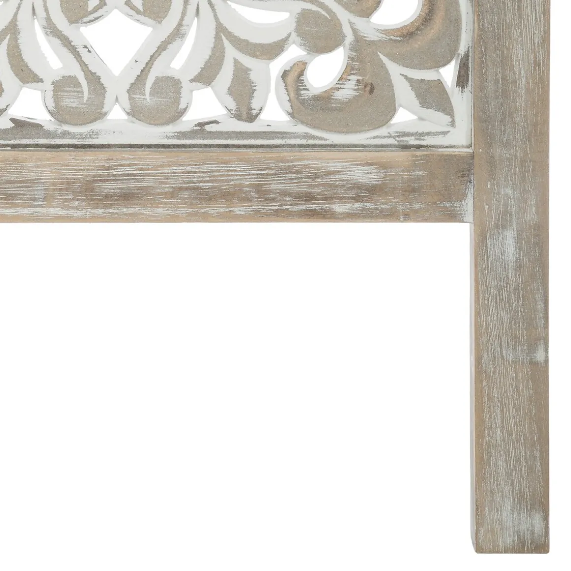 Biombo ETNIK branco com 3 painéis em madeira 169cm