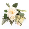 Bouquet artificial de dália com cardos bege 30cm