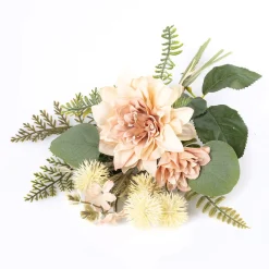 Bouquet artificial de dália com cardos rosa claro 30cm