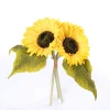 Bouquet com 4 girassóis artificiais 35cm