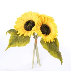 Bouquet com 4 girassóis artificiais 35cm