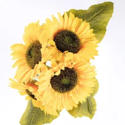 Bouquet com 4 girassóis artificiais 35cm