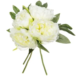 Bouquet com 4 peónias brancas