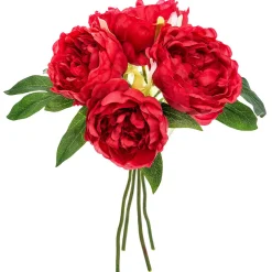 Bouquet com 4 peónias vermelhas