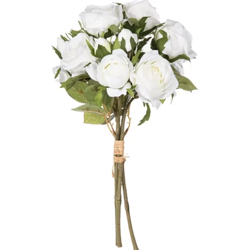 Bouquet com 15 rosas brancas artificial