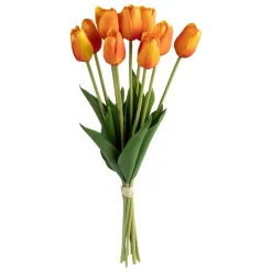 Bouquet com 10 tulipas laranja 48cm