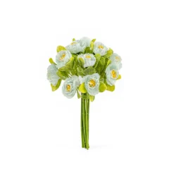Bouquet de 15 camélias turquesa