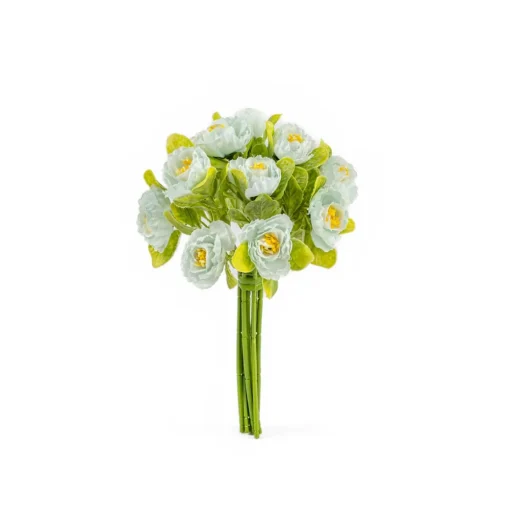 Bouquet de 15 camélias turquesa
