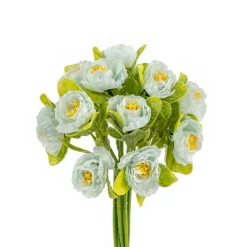 Bouquet de 15 camélias turquesa