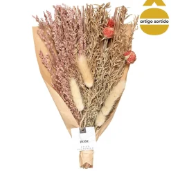 Bouquet flores secas com spray 24,8cm