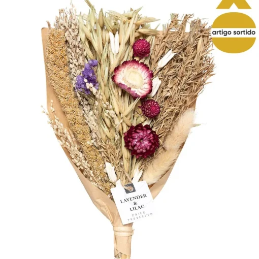 Bouquet flores secas com spray 24,8cm