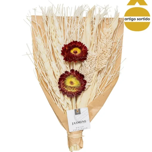 Bouquet flores secas com spray 24,8cm