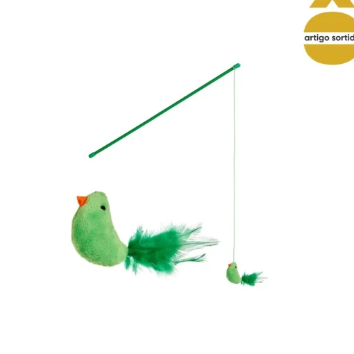 Brinquedo para gato com pássaro