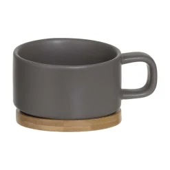 Bule com chávena taupe