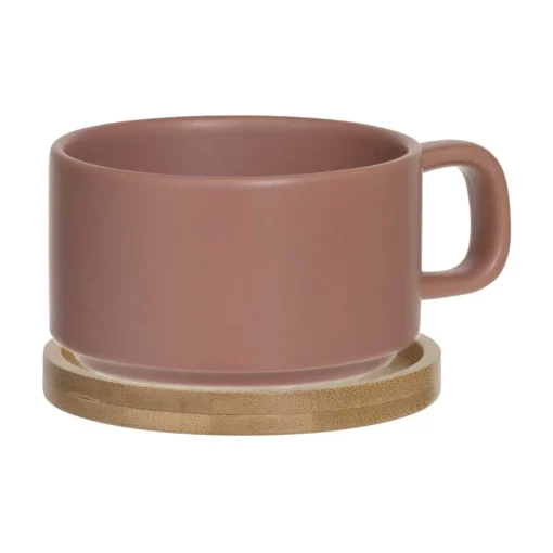 Bule com chávena terracota