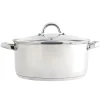 Caçarola em inox com tampa vidro 22cm
