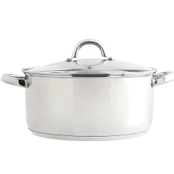 Caçarola em inox com tampa vidro 22cm