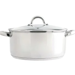 Caçarola em inox com tampa vidro 30cm