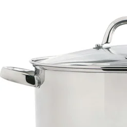 Caçarola em inox com tampa vidro 30cm
