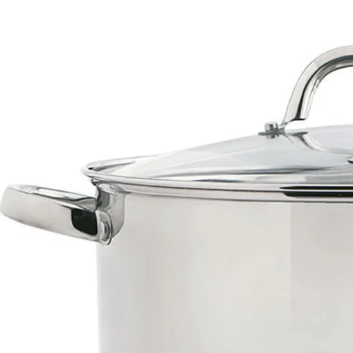 Caçarola em inox com tampa vidro 30cm