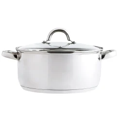 Caçarola em inox com tampa vidro 26cm