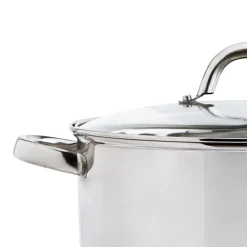 Caçarola em inox com tampa vidro 26cm