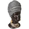 Cabeça mulher africana preto 27,5cm