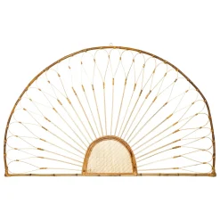 Cabeceira THE FLORAL bege em rattan e bambu