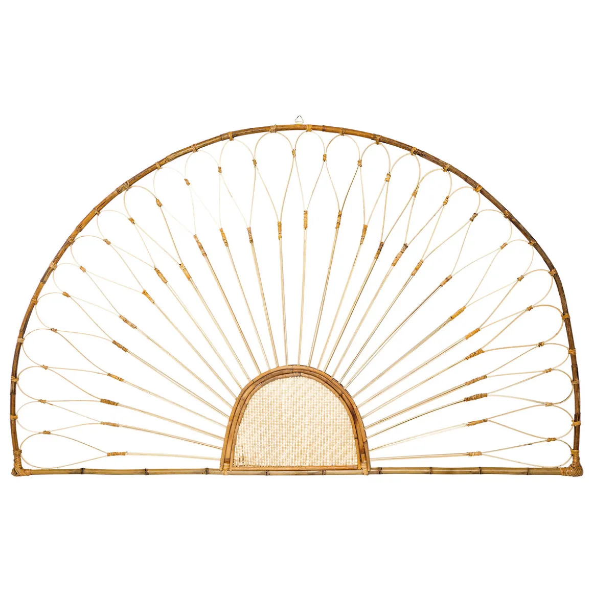 Cabeceira THE FLORAL bege em rattan e bambu