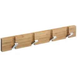 Cabide branco em bambu com 4 ganchos