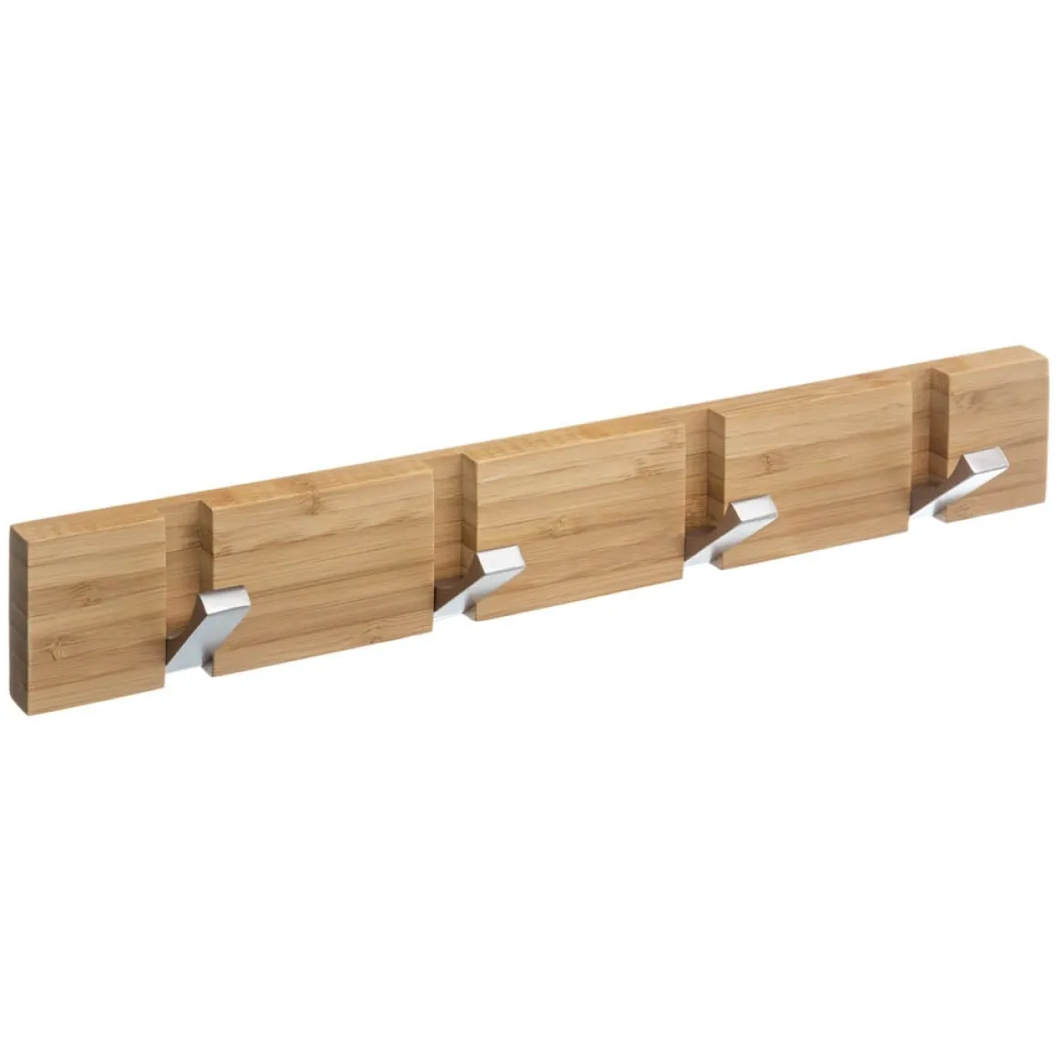 Cabide branco em bambu com 4 ganchos