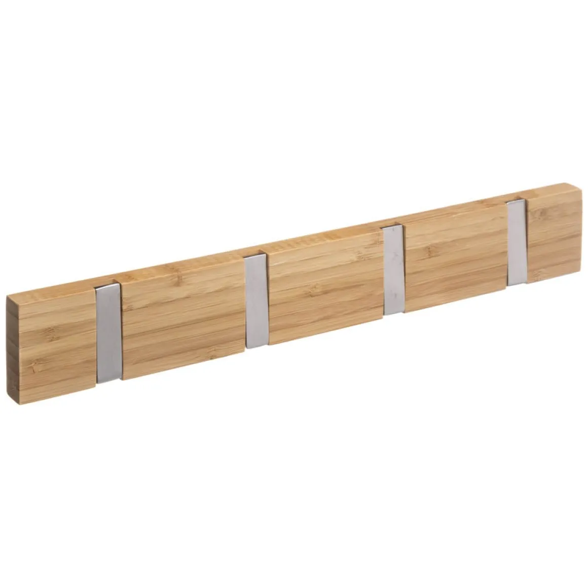 Cabide branco em bambu com 4 ganchos