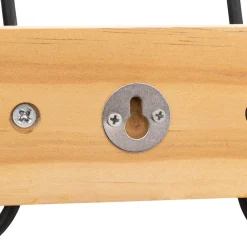 Cabide com 6 ganchos em metal e madeira