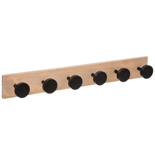 Cabide com 6 ganchos preto