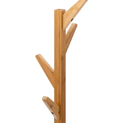 Cabide De 4 Hastes E Prateleiras Em Bambu 177cm